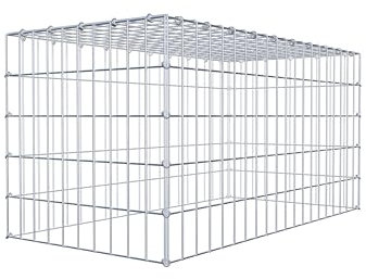 GABIONA Anbau-Gabione Typ3 eckig, Maschenweite 5 x 10 cm, Tiefe 50 cm, Gabione 100 x 50 x 50 cm (L x H x T), C-Ring