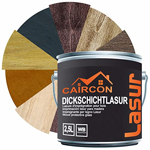 Holzlasur 2in1 Holzschutzlasur Dauerschutzlasur Dickschichtlasur - Eiche Hell 2,5L