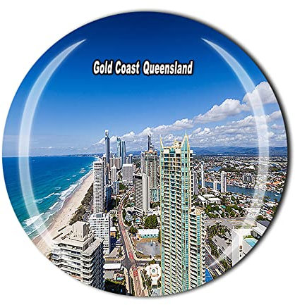 Gold Coast Queensland Australia Fridge Magnet Crystal Tourist Souvenir Gift Collection Refrigerator Magnetic Sticker