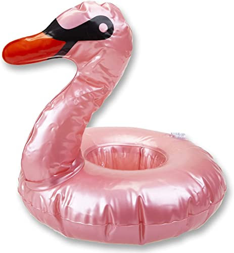 VFM - Pink Swan Drink Holder Novelty Swimming Pool Hot Tub Inflatable Super Fun Swim Accessory for Adults Or Kids Beach Holiday Summer Toy - Wild 'N Wet