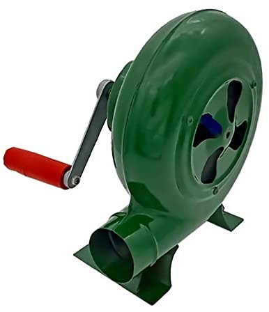 SYCARPET Tragbares Barbeque-Luftgebläse, Handkurbel-Schmiede-Schmiede-Gebläse mit manueller Griffgeschwindigkeitsregelung und Metall-Lüfterblatt - Grün