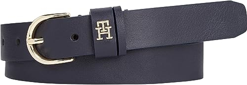 Tommy Hilfiger Damen Gürtel Timeless 2.5 cm Ledergürtel, Blau (Space Blue), 125