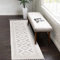 carpet city Teppich-Läufer Flur Boho-Stil Creme, Graublau - 80x300 cm - Bordüren-Look - Relief-Optik, 3D-Effekt - Cut-&Loop, Sisal - Moderne Fransen-Teppiche Schlafzimmer