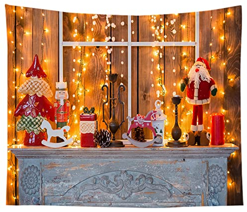 Hintergrund Fotografie Winter, Fotohintergrund Weihnachten Stoff, Wandteppich Weihnachten Foto Requisiten, Weihnachtsdeko Amerikanisch Kamin Fotoleinwand Hintergrund Innen Banner (E, 7×5ft)