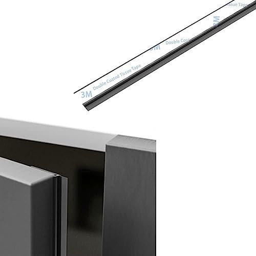 5M Wardrobe Cabinet Door Seal Strip Self Adhesive,Rubber Cupboard Door Edge Dust Proof,Door Side Gap Filling Sealing Tape,Weather Stripping,Weatherproof Insect Proof,Black