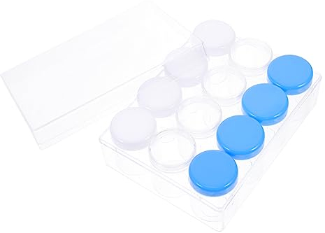 TEHAUX 1 Satz Aufbewahrungsbox Für Kleine Gegenstände Leere Tablettenfläschchen Behälter Für Nagelanhänger Behälter Mit Deckel Klarer Schmuck-organizer Plastik Strasssteine Pillendose