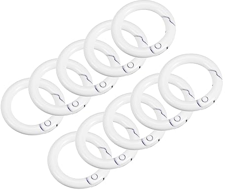 QUARKZMAN 10 Stück Runde Feder O Ringe 1 (24mm) Trigger Schnappverschluss für Taschen Geldbörsen Schlüsselanhänger Weiß