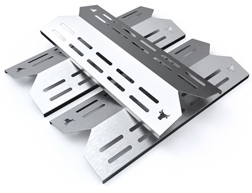 tuning-art GA25 Gasgrill Brennerabdeckung Edelstahl kompatibel mit Landmann Triton 3.0 und 3.1 | Brennerschutz | Passgenau, Farbe:3er Set Matt Bulle