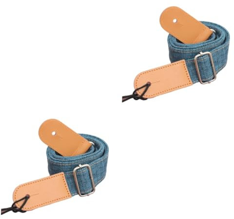Garneck 2stücke Country Style Ukulele Schultergurt Baumwolle Und Echtem Verstellbar Langlebig Und Komfortabel Für Standard-ukulelen Blau