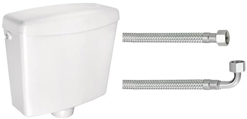 Cornat Spülkasten KELLU & Flexibler Verbindungsschlauch - 200 mm Länge - 3/8 Zoll IG, 3/8 Zoll IG - Hochwertige Edelstahl-Umflechtung/Anschlussschlauch für Spülkasten/Flexschlauch / T317228