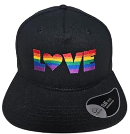 Mützenfritze Bestickte Snapback Cap Love in Regenbogenfarben, perfekt für CSD, Pride, Gayflag