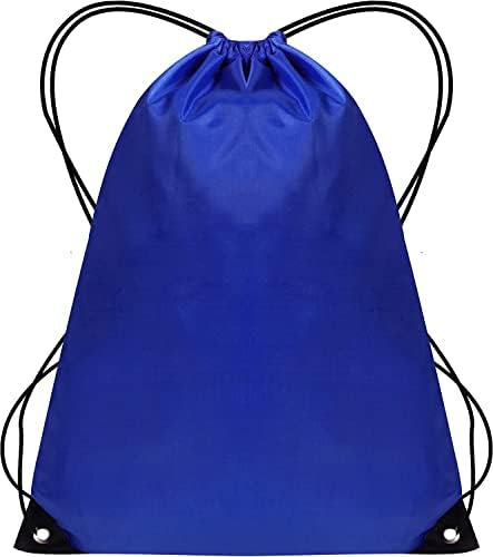 WESTWOOD FOX Bolsa de gimnasio con cordón, mochila de polietileno para mujeres y hombres, bolsa de natación, viajes, playa, escuela, vacaciones, adecuada para deportes, niños, niñas, Azul azabache