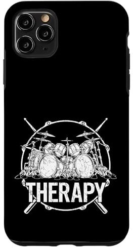 Carcasa para iPhone 11 Pro Max Divertido juego de batería con diseño de baquetas cruzadas