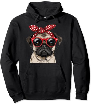 Bandana mit Mops-Motiv, Muttertagsgrafik Pullover Hoodie