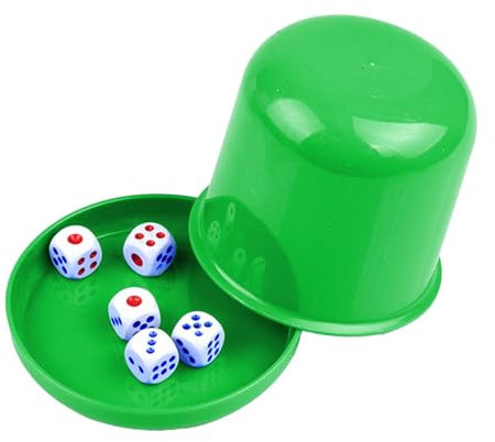 Würfel-Set für Erwachsene, stapelbares Würfel-Set | Würfelspiel | Würfel-Rührbecher mit 5 Würfeln für Partywürfel, Würfelspiele für Familie, V-Spiel