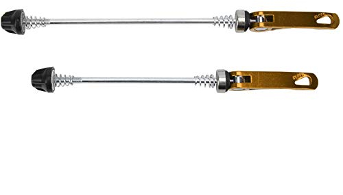 SUNFECILI 2 Pcs Quick Release Skewer Bike Front Rear Skewer Set, Mountain Bike Quick Release Skewer, Aluminium Bike Skewers, Quick Release Bicycle Skewer For Trek Road Bike, Mountain Bike(Gold)