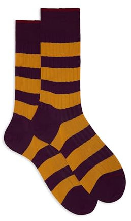 Gallo Calze corte uomo viola a coste righe bicolore