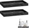XINSUO 2 Stück Badezimmer Tablett, Dekotablett Deko Tablett,Schminktisch Tablett (Tinte Schwarz, Rechteck, 20L*10W*2H cm)