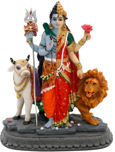 alikiki Hinduistische Shiva Shakti Statue – 16,5 cm H indischer Gott Idol Lord Shiva Murti Artikel Home Office Tempel Mandir Schrein Altar Pooja Dekor Indien Diwali Puja Geschenke für Freunde