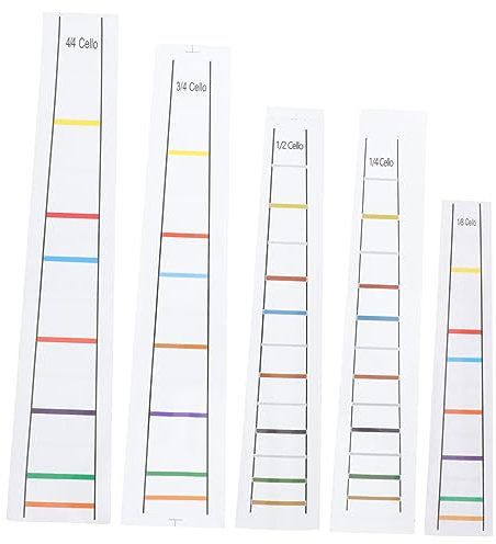Levemolo 5blätter Cello-fingeranleitung Für Anfänger Griffbrett-markierungsaufkleber Abriebfeste Cello-zubehör Leicht Anbringbar Beim Entfernen Verbessert Übungseffizienz Geeignet Für