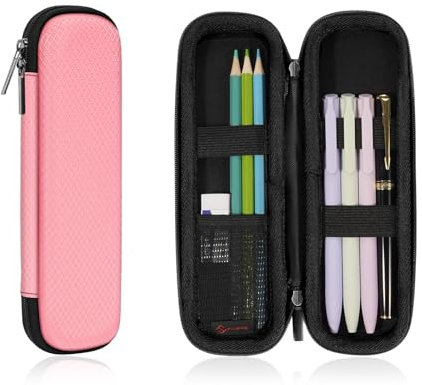 FINPAC Federmäppchen, Federtasche Hart Eva Stift Etui stoßfeste Stiftetasche Mäppchen Schlamperbox Bleistifttasche für Executive Füllfederhalter für Büro Schule (Rosa, Klein)