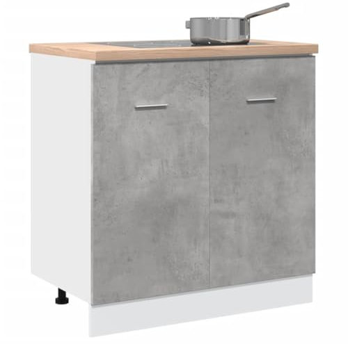 LAPOOH Armario Debajo Fregadero Madera contrachapada Gris 80x46x81,5cm, Mueble Cocina, Armario Despensero Cocina, Alacenas Y Vitrinas, Alacena De Cocina, Cocina Muebles - 856076