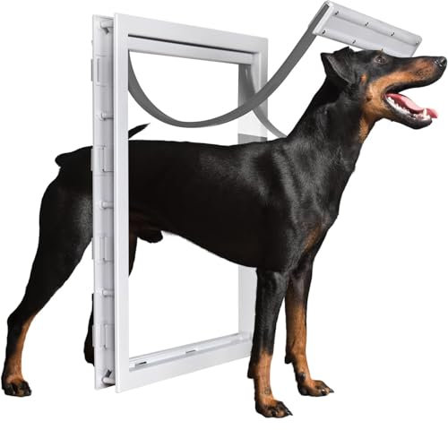 PRMTYUP Pet Dog Door, Pet Entry Door, Wall Entry Dog And Cat Door, Smart Flap Replacement Pet Door, Easy To Install, Suitable for Cats, Small Dogs,White,XXL