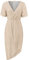 Robe longue en velours à manches longues pour femme - Style vintage - Dentelle florale - Avec volants - Élégante - Fente haute - Taille haute - Robe de soirée - Robe de soirée crayon, rose gold, XL