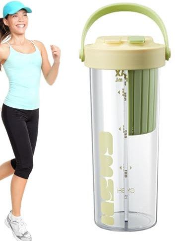 Vibhgtf 2 Compartments Water Bottle - 800ml Double Sided Cup with Divider, Cute Creative Cup for Outdoor Drinking, Stylish Creative Water Bottle for Camping, Walking