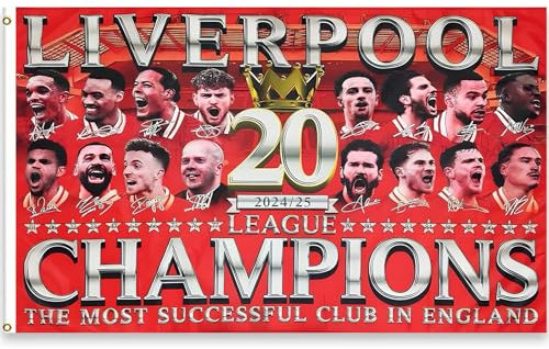 Outdoor Flags 2025 Flag Club Champions Flag, 5ft x 3ft, 20 League Titles Commemorative Banner