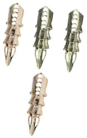 Ipetboom 4pcs Festival Finger Rings Chic Knuckle Decor Bendable Alloy Accessories for Women for Parties and Everyday Wear Gold Antique Finish