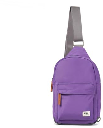 ROKA London Willesden Sling Bag – Lightweight Recycled Nylon Crossbody Bag for Women & Men, Water-Resistant Everyday Shoulder Bag with Secure Zip Pockets & Adjustable Strap (Fresh Purple, Small)