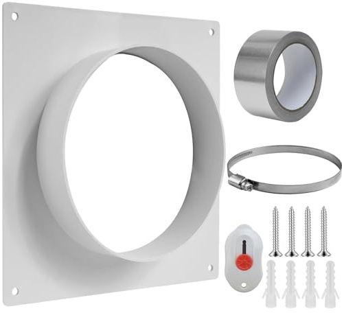 Tubo de ventilación de 150 mm, adaptador para conducto de pared, aire acondicionado, brida, conector de plástico, conector de conducto de ventilación, tubo de ventilación para sistema de ventilación