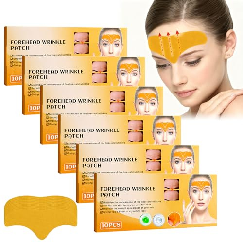 Wrinkle Smoothing Patches Overnight, with Centella Asiatica and Collagen, Vitamin E Enriched Facial Treatment for Forehead and Face, to Lift Skin and Reduce Fine Lines for Women (6PCS)