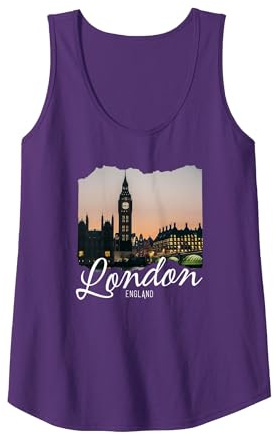 Londra Souvenir Canotta, Donna, Viola, L