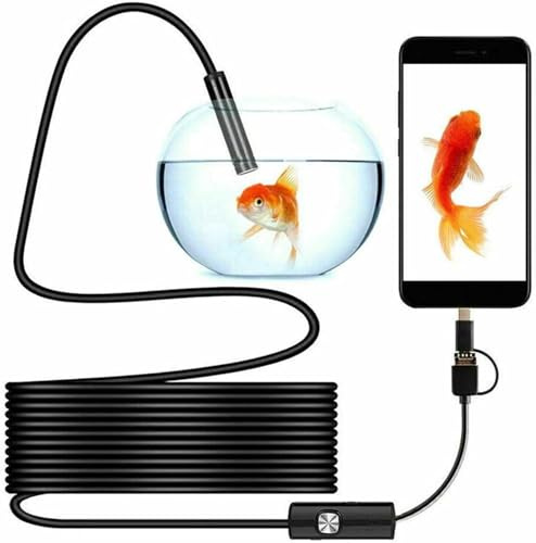 5M Endoskopkamera mit Licht, Inspektionskamera IP67 Wasserdicht, 3-in-1-USB-Schnittstellendesign für Android Smartphones und Tablets