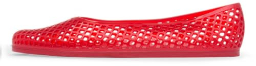 Lilley Womens Red Jelly Cut Out Ballerina Shoe