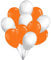 Premium Luftballons in Orange Weiß - Made in DE - 100% Naturlatex & 100% biologisch abbaubar - 50 Stück - Geburtstag Party Karneval - für Helium geeignet - twist4®