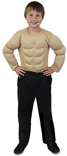 Faux muscle pour enfant Beige / Couleur peau – Accessoire parfait pour déguisement d'Halloween ou pour déguisement de super-héros – Taille standard et XL – Disponible en 2 tailles : standard et XL
