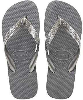 Havaianas Top Metallic Flip Flops Women Grey/Steel - UK:5 - Flip Flops Shoes