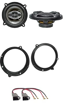 LSP-Set: RS-A1373 220Watt / 50Watt RMS 3-Wege Triaxial - Lautsprecher-Paar + Lautsprecherkabel und Ringe kompatibel mit Audi A4 Typ B5 11/1994-01/2001 / A4 Typ B5 Avant 11/1994-01/2001