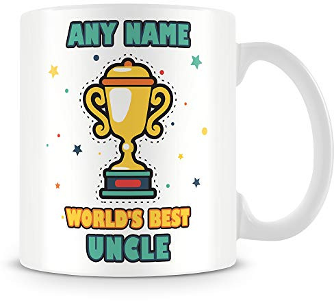 MUGGZ Uncle Mug - Worlds Best Personalised Cup Gift - Customise with Name - Blue