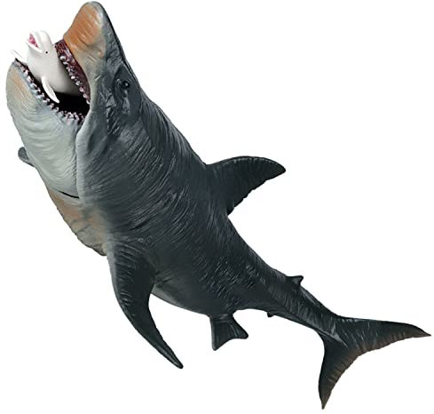JOKFEICE Megalodon Spielzeug Realistische große Haifiguren Badespielzeug, Lernspielzeug Unterwasserwesen Aktionsmodell Kuchendeckel Sammlung Geschenk für Kinder