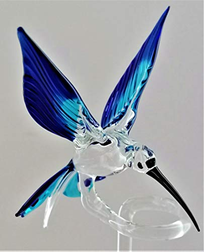 Glasvogelwelt Orchideenstab Kolibri -Normale Ausführung- transp.-hellblau-dunkelblau