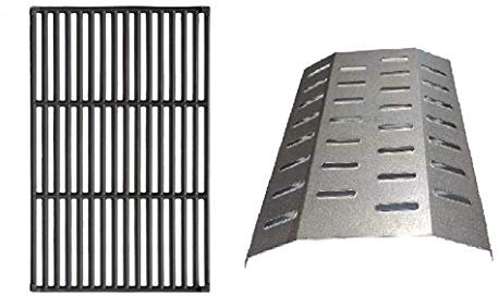 ALTIGASI - Repuesto Original – Rejilla de Hierro Fundido para Barbacoa Adelaide 3 Gris Woody Campingaz – 45 x 30 cm + difusor para quemadores