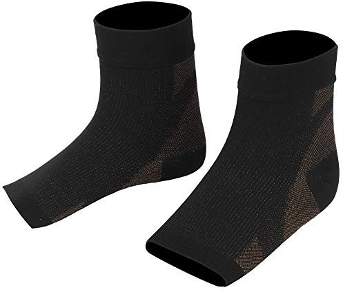 Vbest life 1 Paar Kupferfaser Knöchelschutz Ferse Sport Gelenkschutz Kompressionsstrümpfe Laufen Anti Plantar Faszien Atmungsaktive Socken (Kupferfarbe (L/XL))