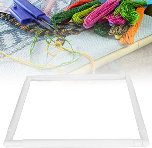 Cross Stitch Frames, Stickrahmen Quadratisches Rechteck Kunststoffcliprahmen zum Sticken Kreuzstich Quilten(43.1 x 43.1cm)