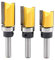 DingGreat 3 Pieces 8 mm Shank Flush Trim Pattern Template Router Bit Set Wood Top Bearing Milling Cutter Tool