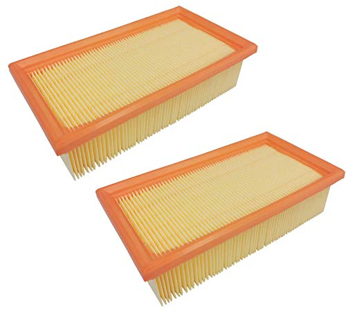 2x Lamellenfilter Ersatz für Kärcher 6.904-068,K2000E,K2000TE,K3500E,K3501,NT351 Eco,NT2000E,NT3500E,NT3501E,NT14/1,NT351 Profi, NT 14/1 Classic Eco - Hauptfilter, Flachfalten-Filter