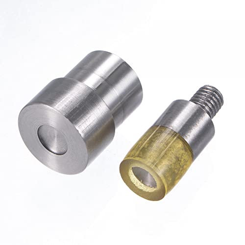 sourcing map Hand Press Machine Stud Carbon Steel and Rubber 9mm Rivet Setter Punch Dies Fasteners Tool Set